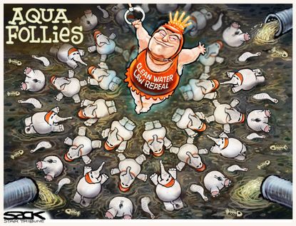Political Cartoon U.S. Trump Water EPA environment