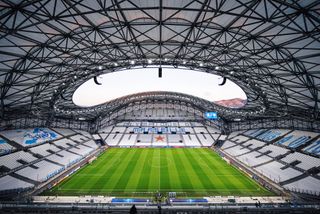 General view inside the stadium ahead of the UEFA Champions League Group C stage match between Olympique de Marseille and Manchester City at Stade Velodrome on October 27, 2020 in Marseille, France.