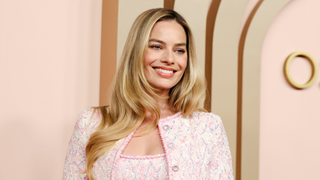 Margot Robbie arriving at the 2024 Oscars Nominees Luncheon Red Carpet at the The Beverly Hilton Hotel in Beverly Hills , CA, Monday, Feb. 12, 2024