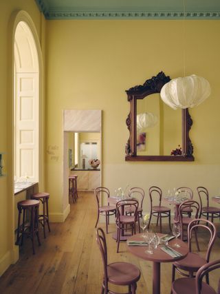 Main seating area at Café Petiole, London