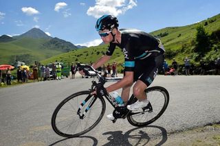 Chris Froome descends toward Luchon during stage 8 at the Tour de France.