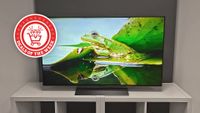 A picture of the 48-inch LG C6 displaying a frog on a lilypad, with the deals of the week logo overlaid