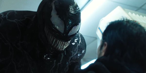 Venom about to eat criminal