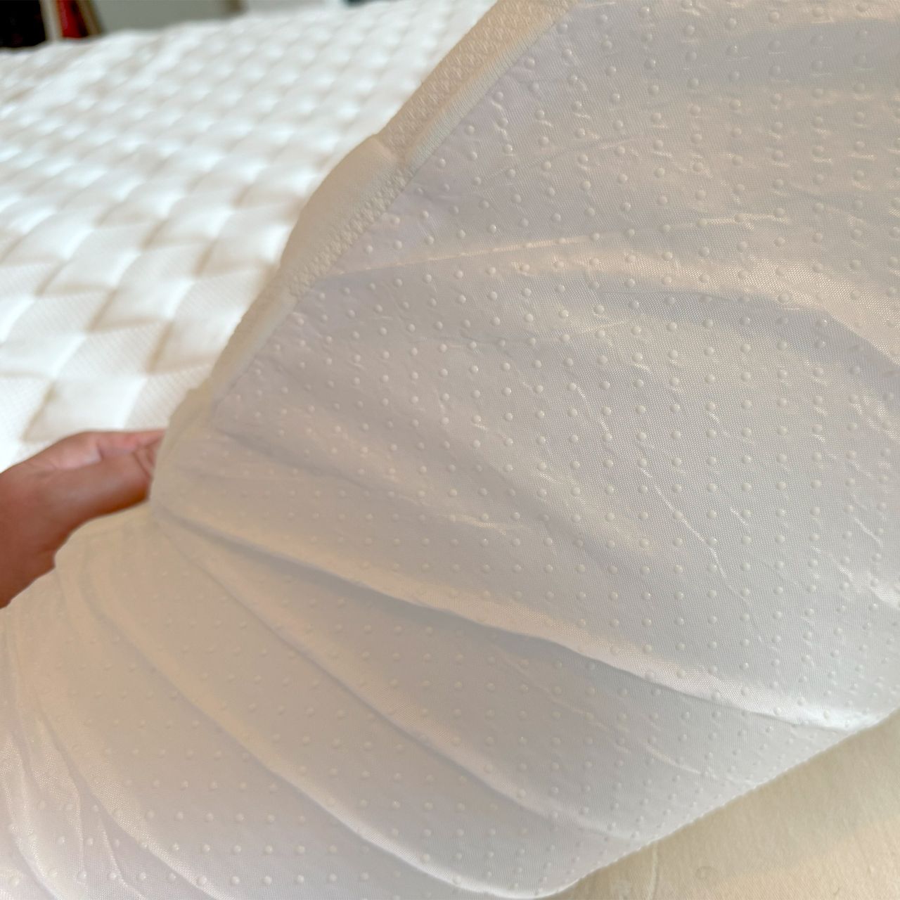 The Levitex Sleep Posture mattress topper being tested