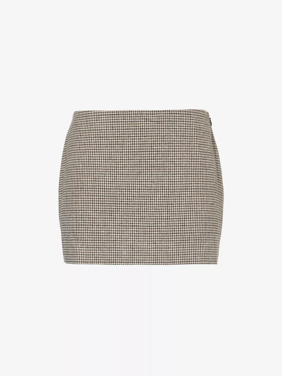 Carla Gingham Print Knit Mini Skirt