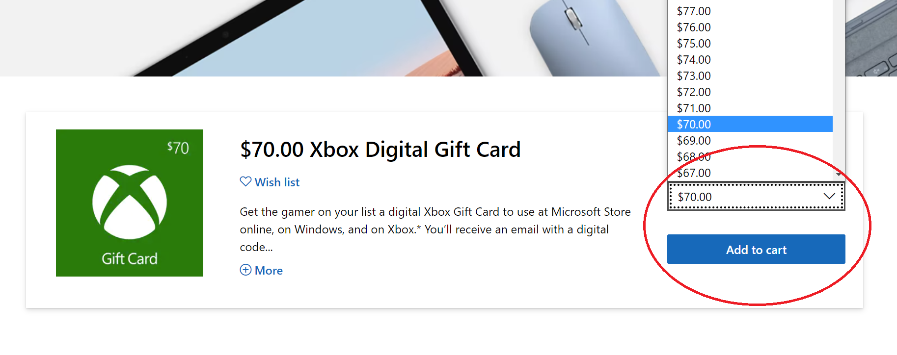 Comprar una tarjeta de regalo de Xbox digital