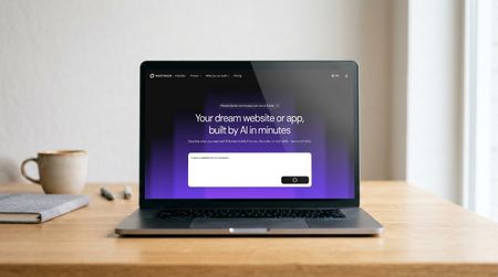 Hostinger AI builder on a macbook