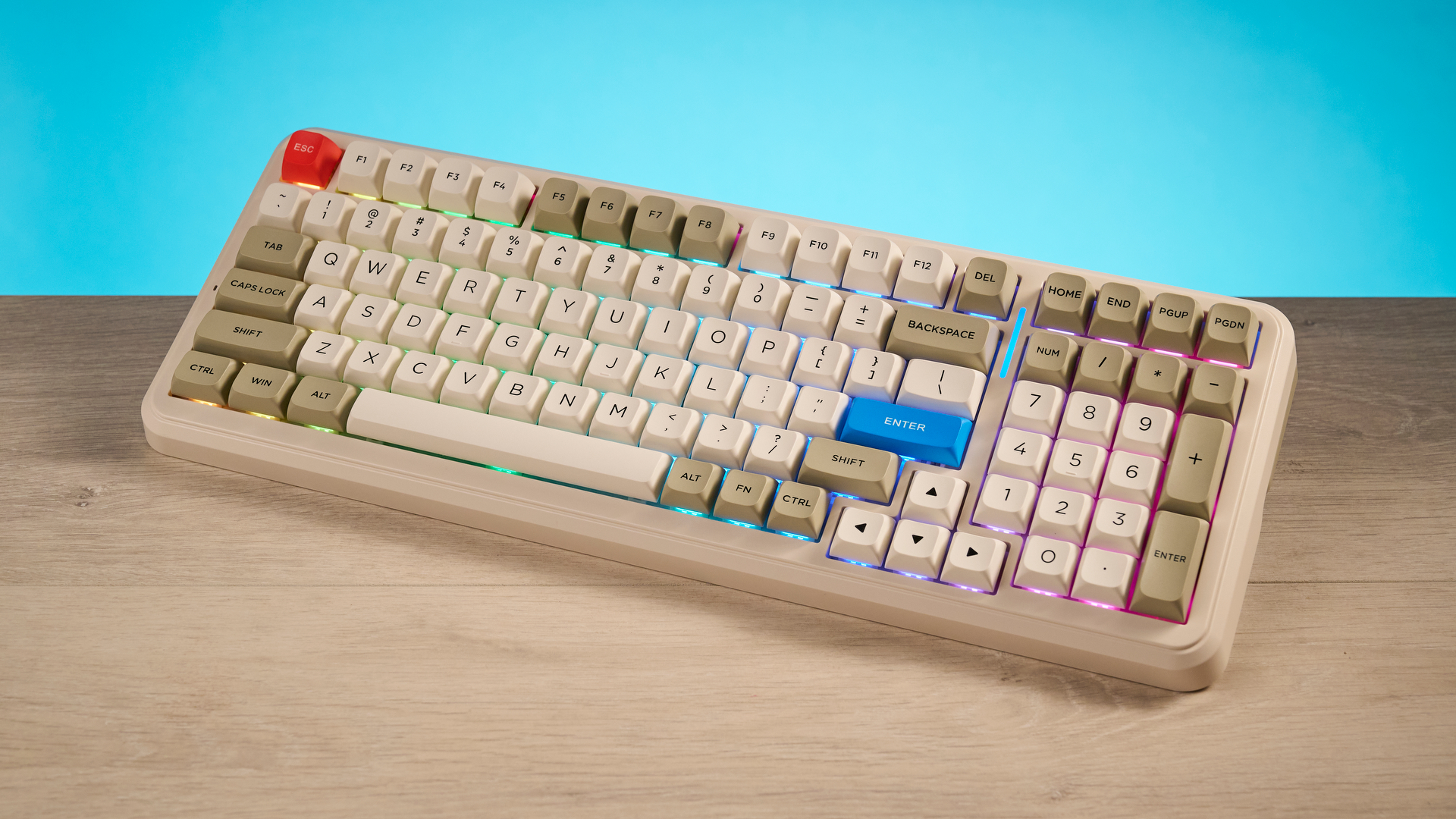 A colorful MCHOSE K99 V2 mechanical keyboard for productivity