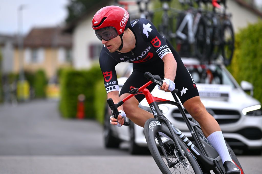 PAYERNE SWITZERLAND APRIL 23 Maikel Zijlaard of The Netherlands and Tudor Pro Cycling Team sprints during the 77th Tour De Romandie 2024 Prologue a 228km individual time trial stage from Payerne to Payerne UCIWT on April 23 2024 in Payerne Switzerland Photo by Luc ClaessenGetty Images
