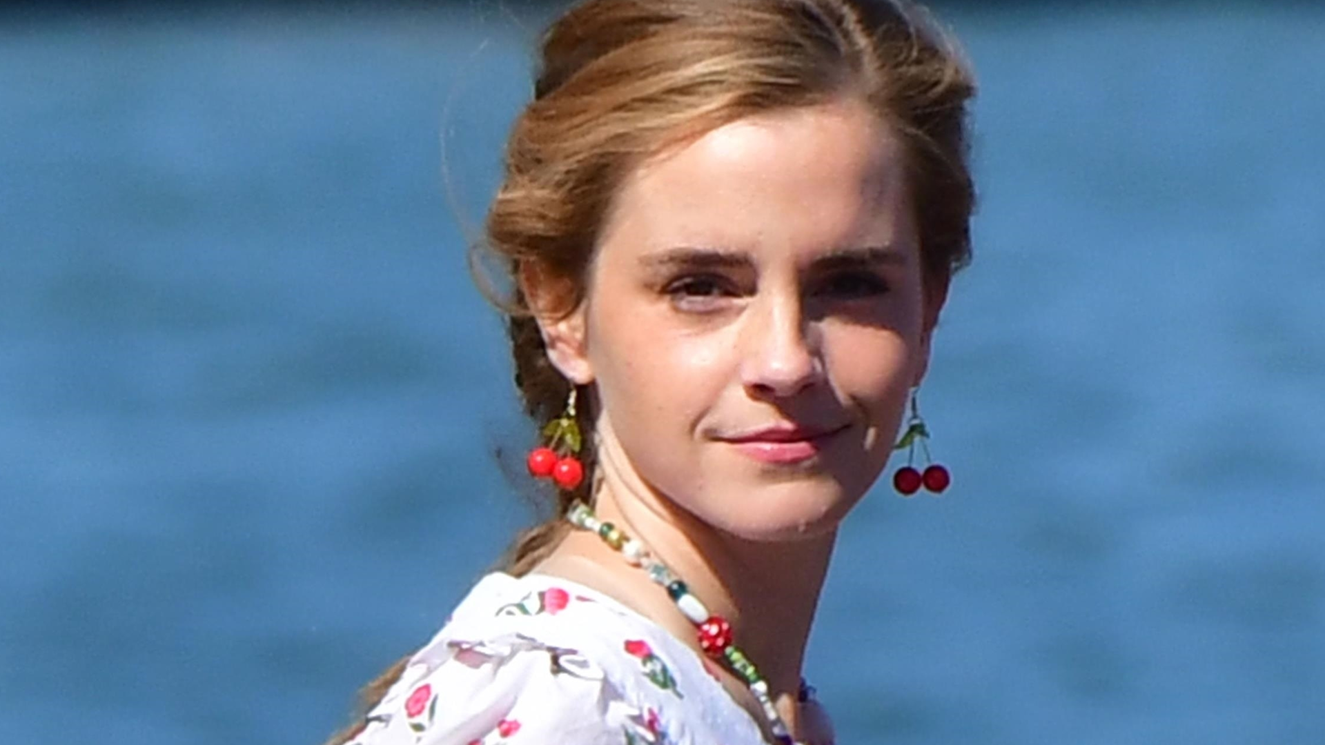 Emma Watson was spotted in Venice wearing a woven sandal trend