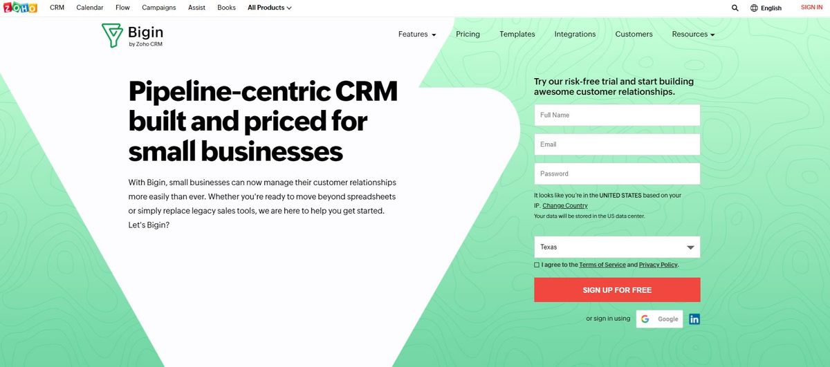 Bigin by Zoho CRM Review Hero