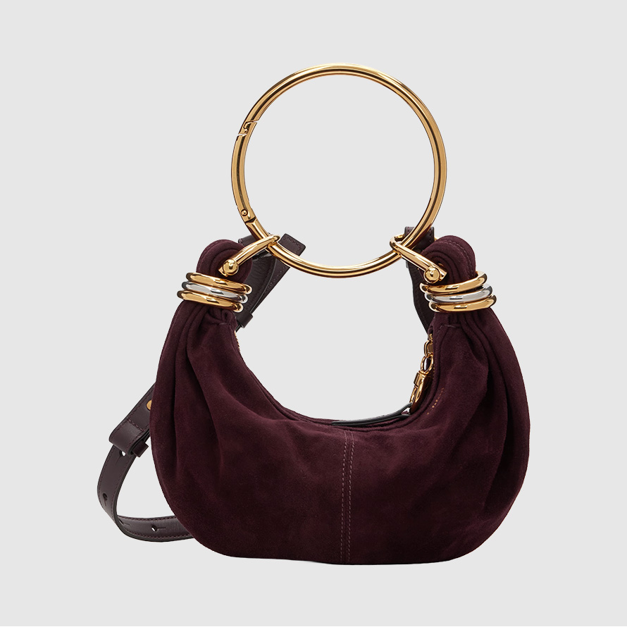 Chlo&amp;eacute;, Burgundy Mini Bracelet Bag