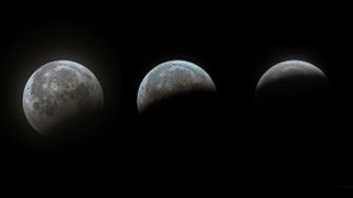 Lunar eclipse sequence - three image multi-exposure