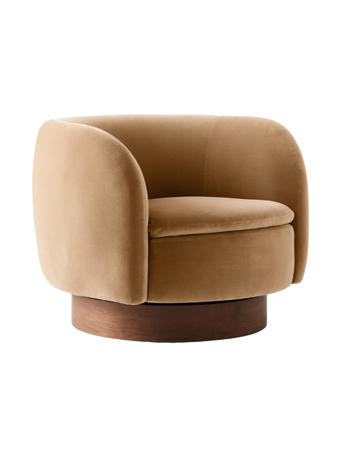 Muir Camel Velvet Swivel Chair
