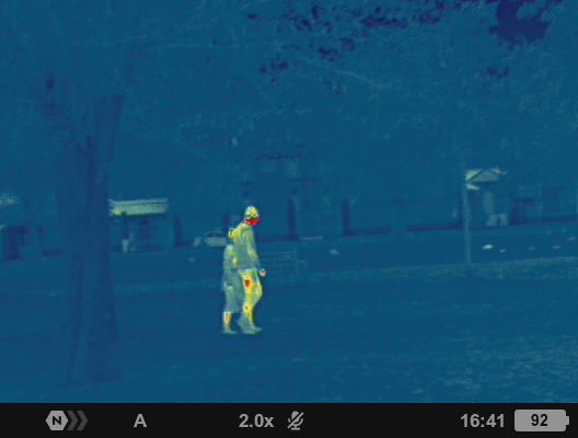 Night vision photo taken with the Pulsar Axion XQ30 PRO night vision monocular