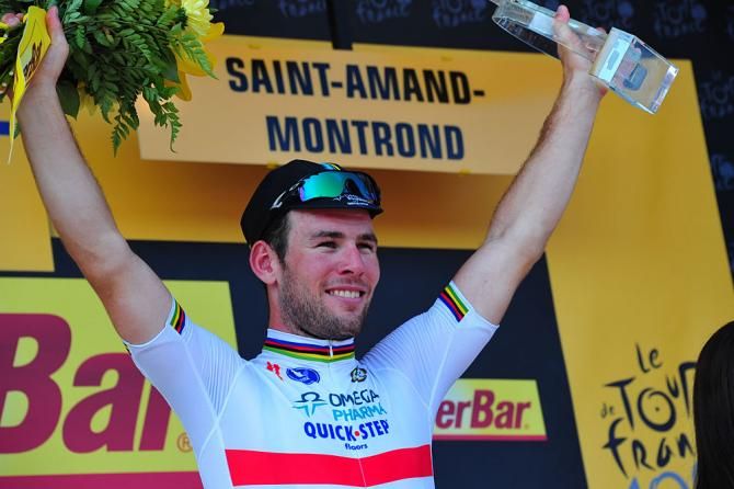 Stage winner Mark Cavendish (Omega Pharma Quick Step)