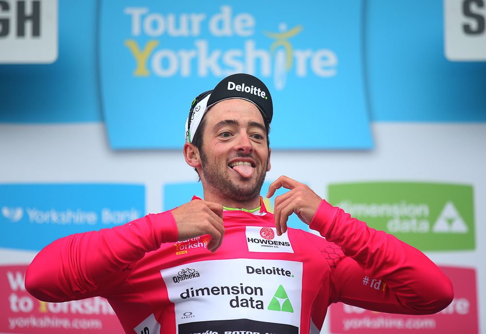 Nathan Haas (Dimension Data) in the mountains jersey at the Tour de Yorkshire