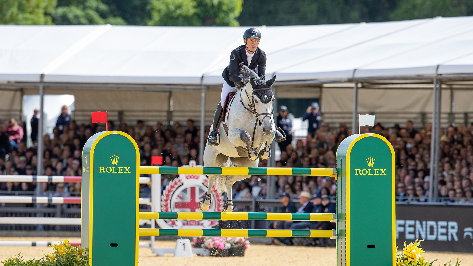 Scott Brash and Hello Mango competing at Royal Windsor Horse Show. The pair have been selected to represent Great Britain in the showjumping World Championships in Aachen in August.