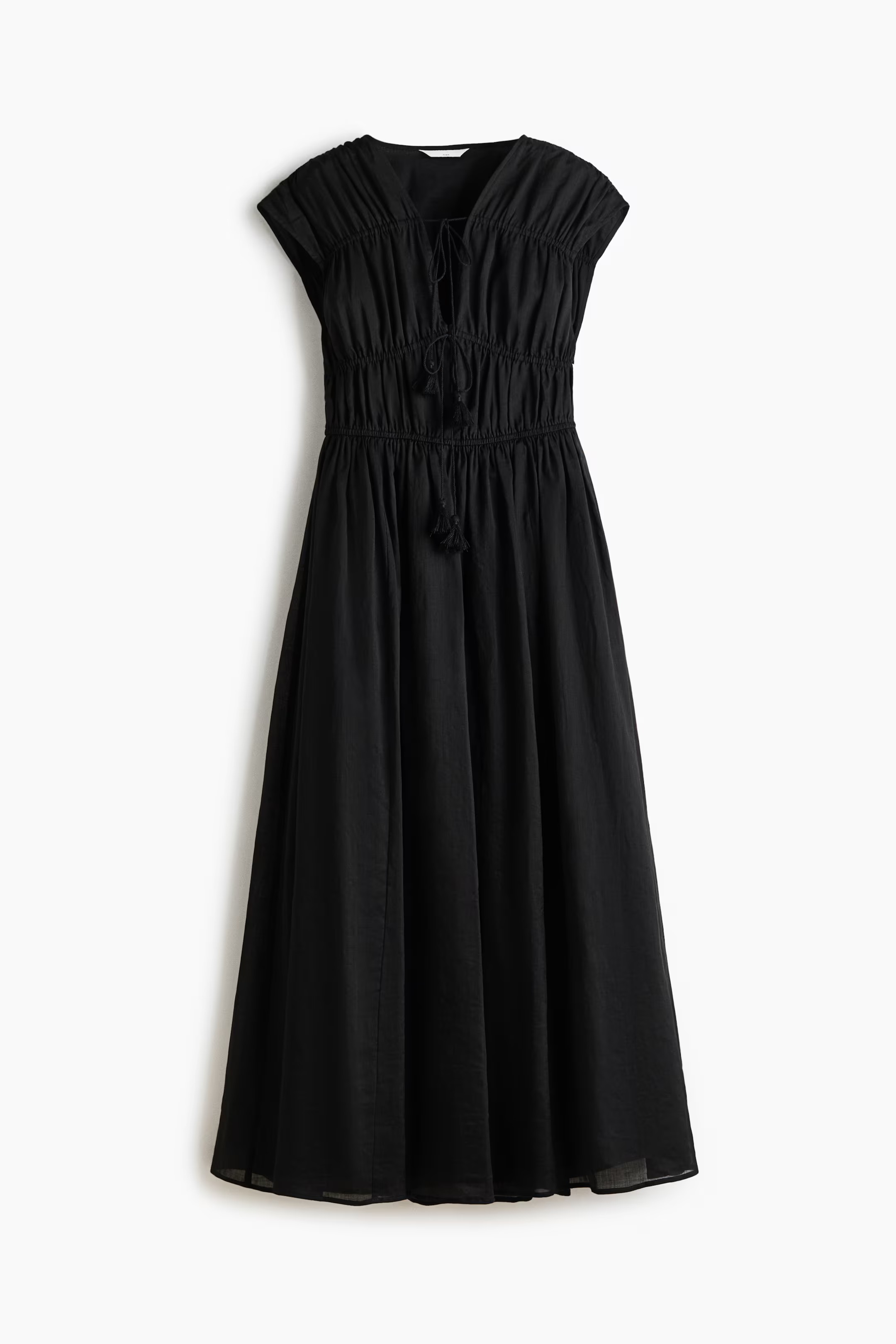 H&amp;amp;M, Drawstring-Detail Ramie Dress