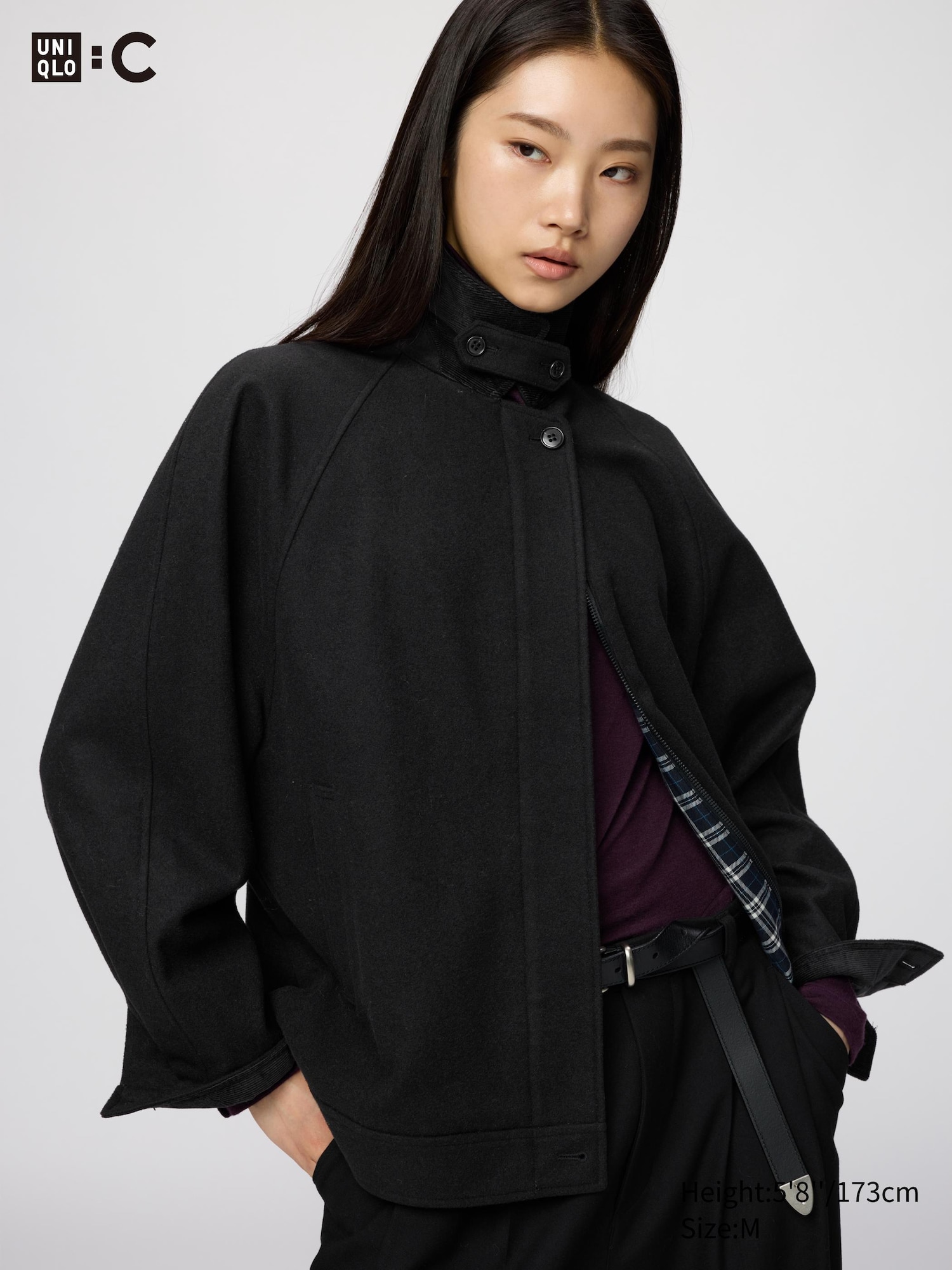 Wool Blend Harrington Jacket