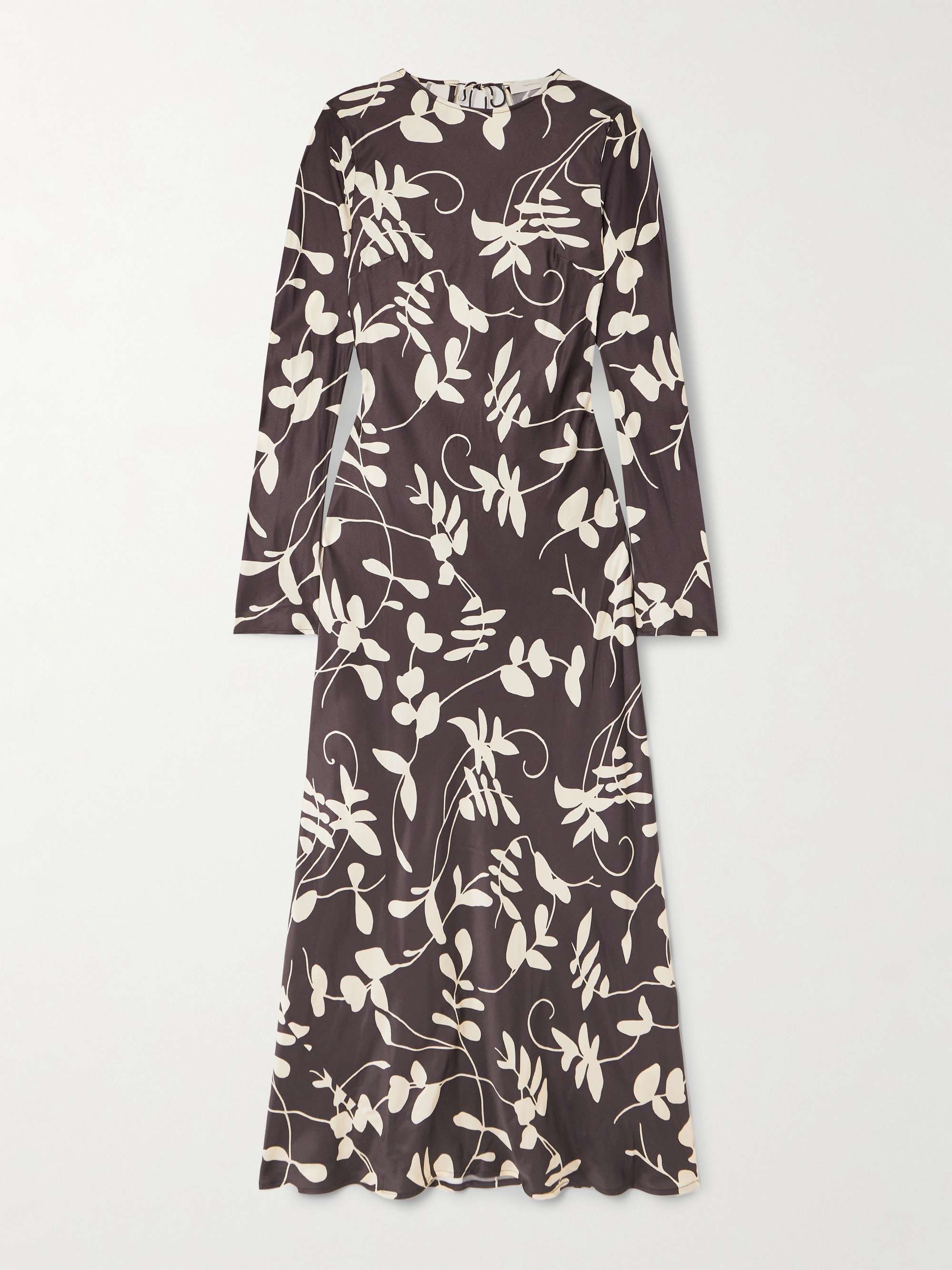 Faroe Open-Back Printed Satin Maxi Dress