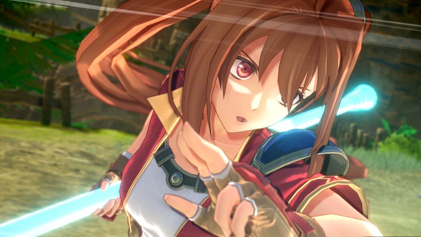 Estelle getting ready to strike an enemy during a battle in the Switch and Switch 2 RPG Trails in the Sky 1st Chapter