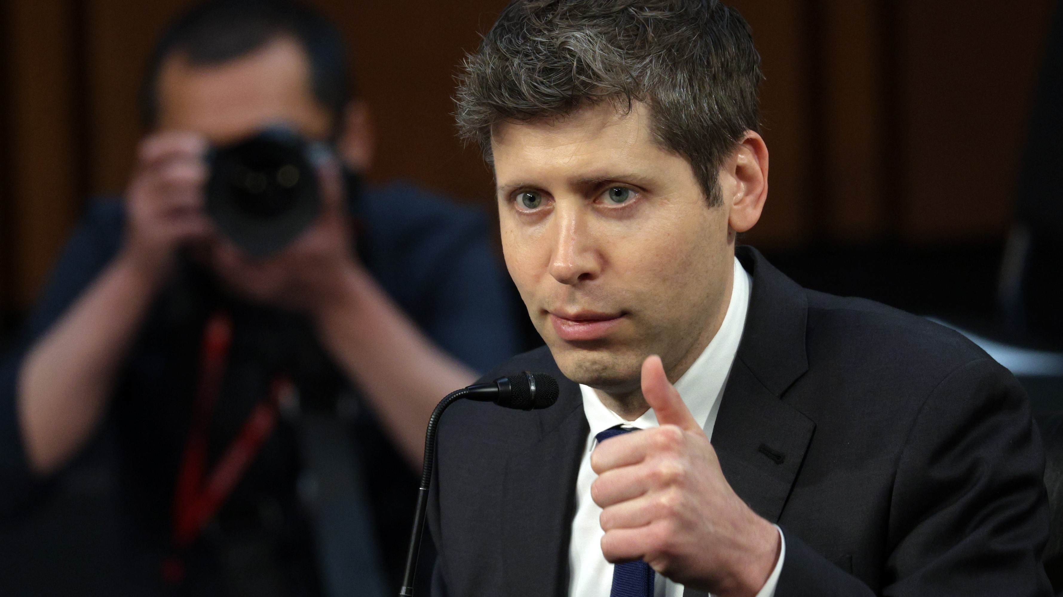 OpenAI CEO Sam Altman testifies before the Senate Committee on Commerce, Science, and Transportation in the Hart Senate Office Building on Capitol Hill on May 08, 2025 in Washington, DC.