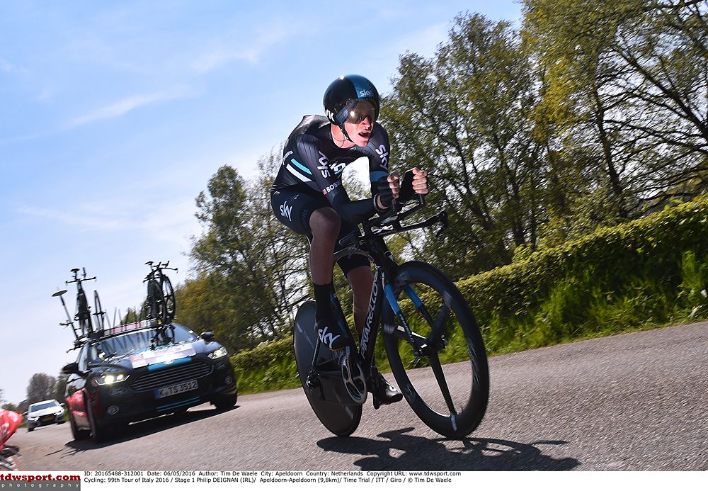 Philip Deignan (Team Sky) takes on the opening time trial at the Giro d'Italia