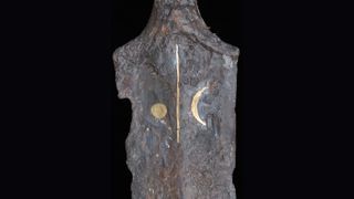 The researchers argue that motifs of the full moon, crescent moon and stars were common in the Iron Age will from about 800 BC to 50 BC – such as on this Early Celtic sword found near Munich, from about 500 B.C.
