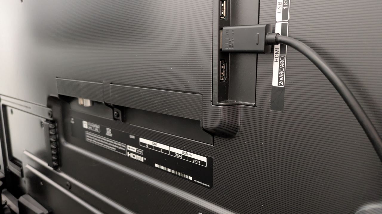 LG G6 OLED TV ports, showing four HDMI 2.1 ports as well as USB