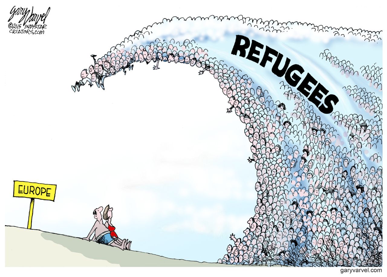 Editorial cartoon World Refugees Europe