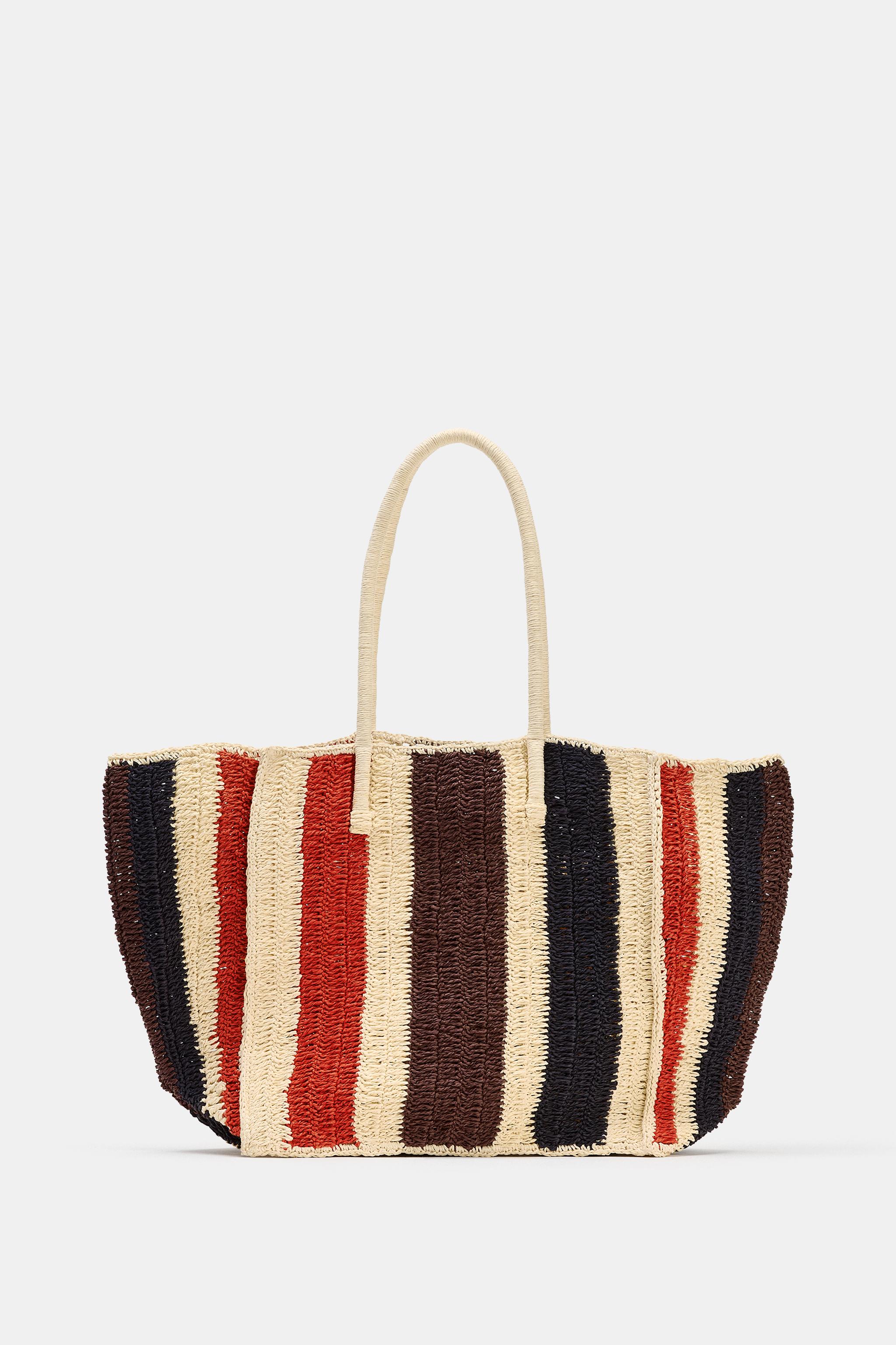 knitted print bag