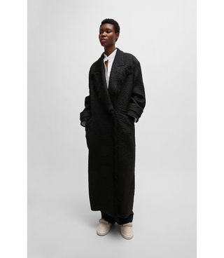 Naomi X Boss Oversize-Fit-Mantel aus Wolle