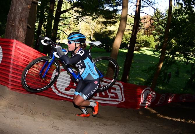 Caroline Mani (Raleigh Clement) on a steep run-up with one half lap to go