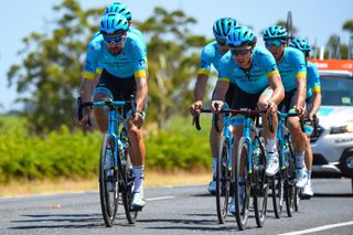 Astana riders train ahead of the Tour Down Under