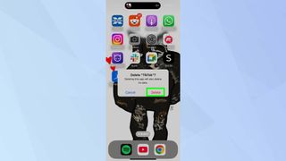 Confirm app deletion in iPhone highlighted