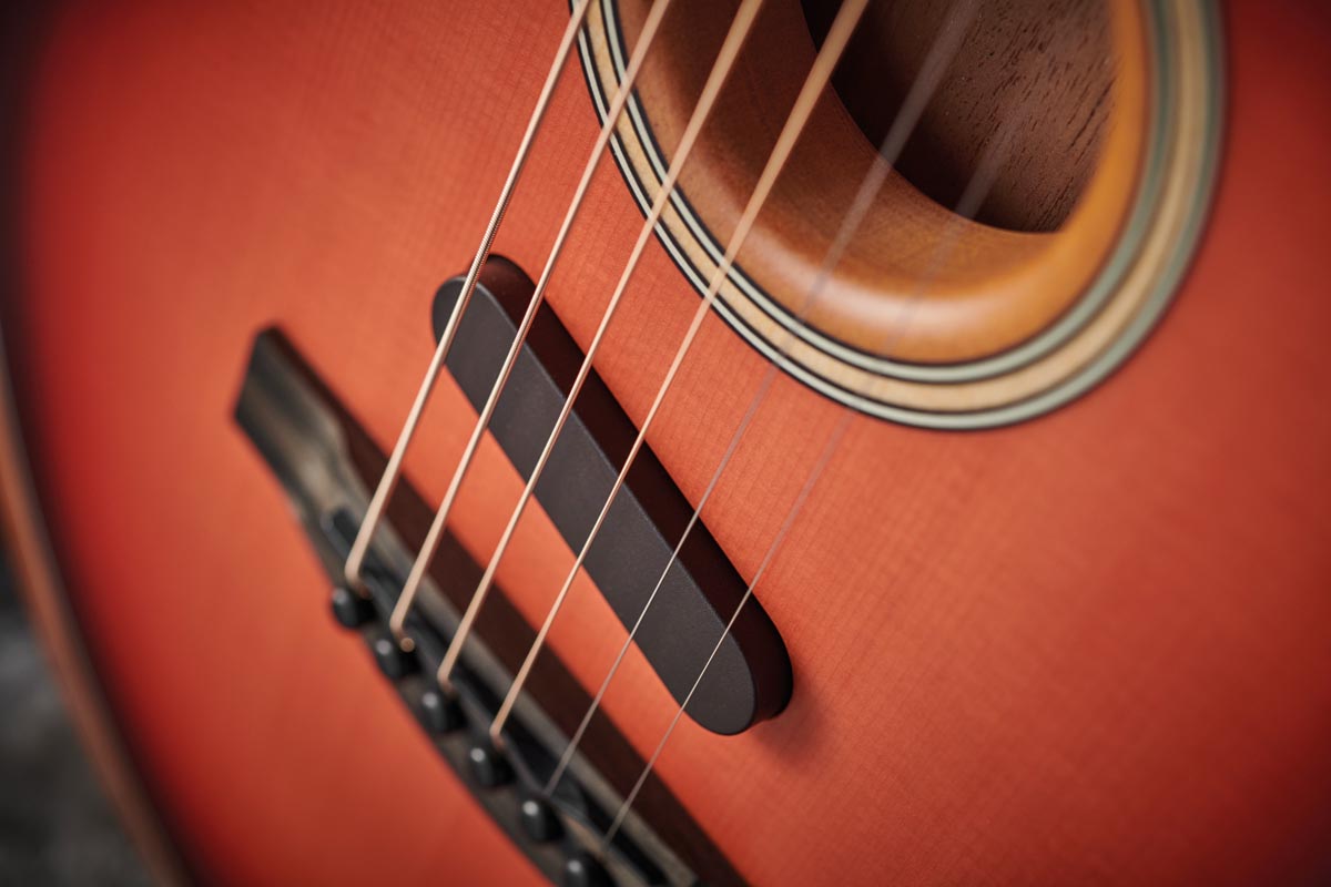 The Fender Noiseless humbucker provides the magnetic electric sounds for the Strat.
