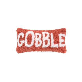 C&F Home Gobble Thanksgiving Pillow in orange and white 
