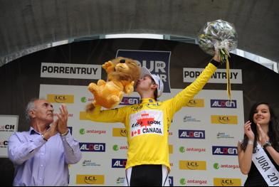 David Boily celebrates his GC lead
