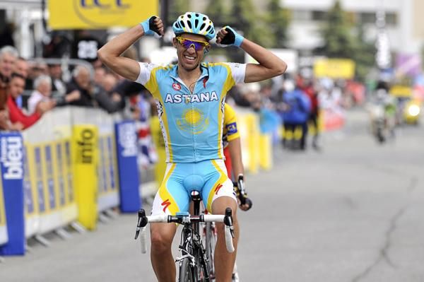 Alberto Contador (Astana) wins the penultimate stage of the Crit&eacute;rium du Dauphin&eacute;