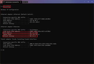 Windows 11 ipconfig command