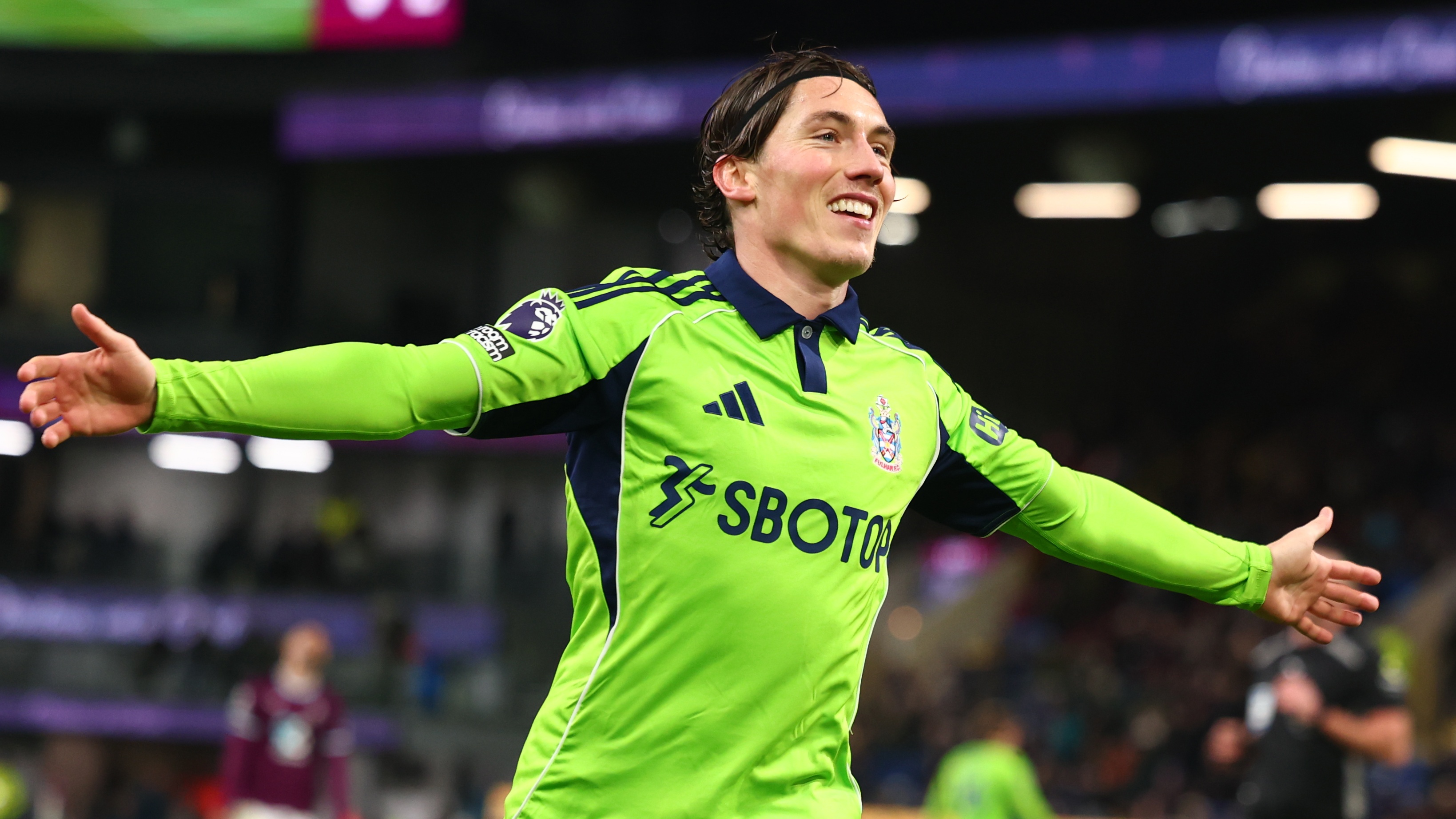 Harry Wilson of Fulham celebrates after he scored for 1-3 during the Premier League match between Burnley and Fulham at Turf Moor on December 13, 2025 in Burnley, England.