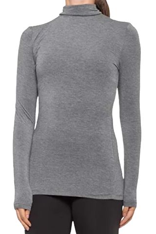 Cuddle Duds Womens Softwear With Stretch Long Sleeve Turtle Neck Top (x-Small, Charcoal Heather)