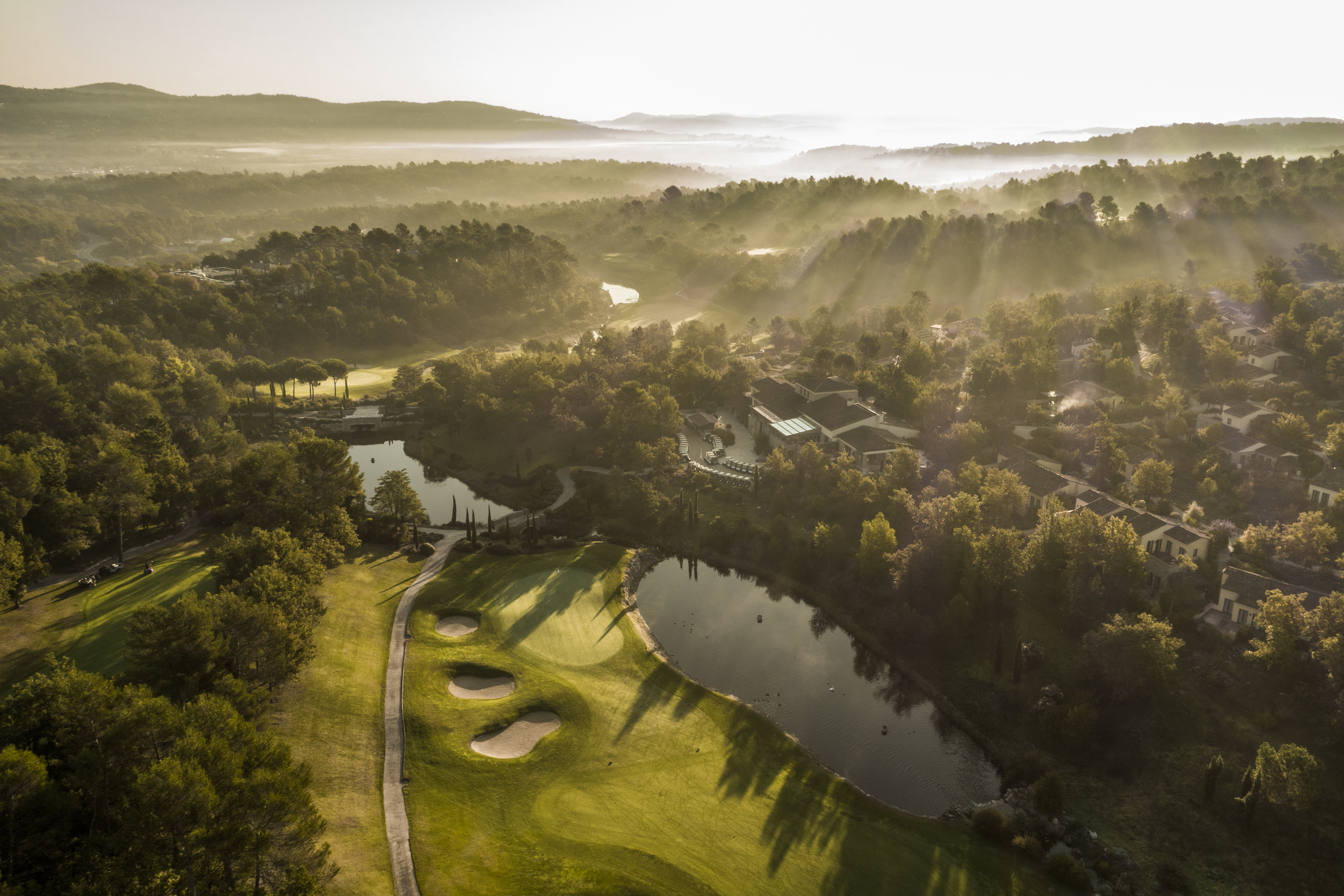 Looking down on the resort at Terre Blanche in France