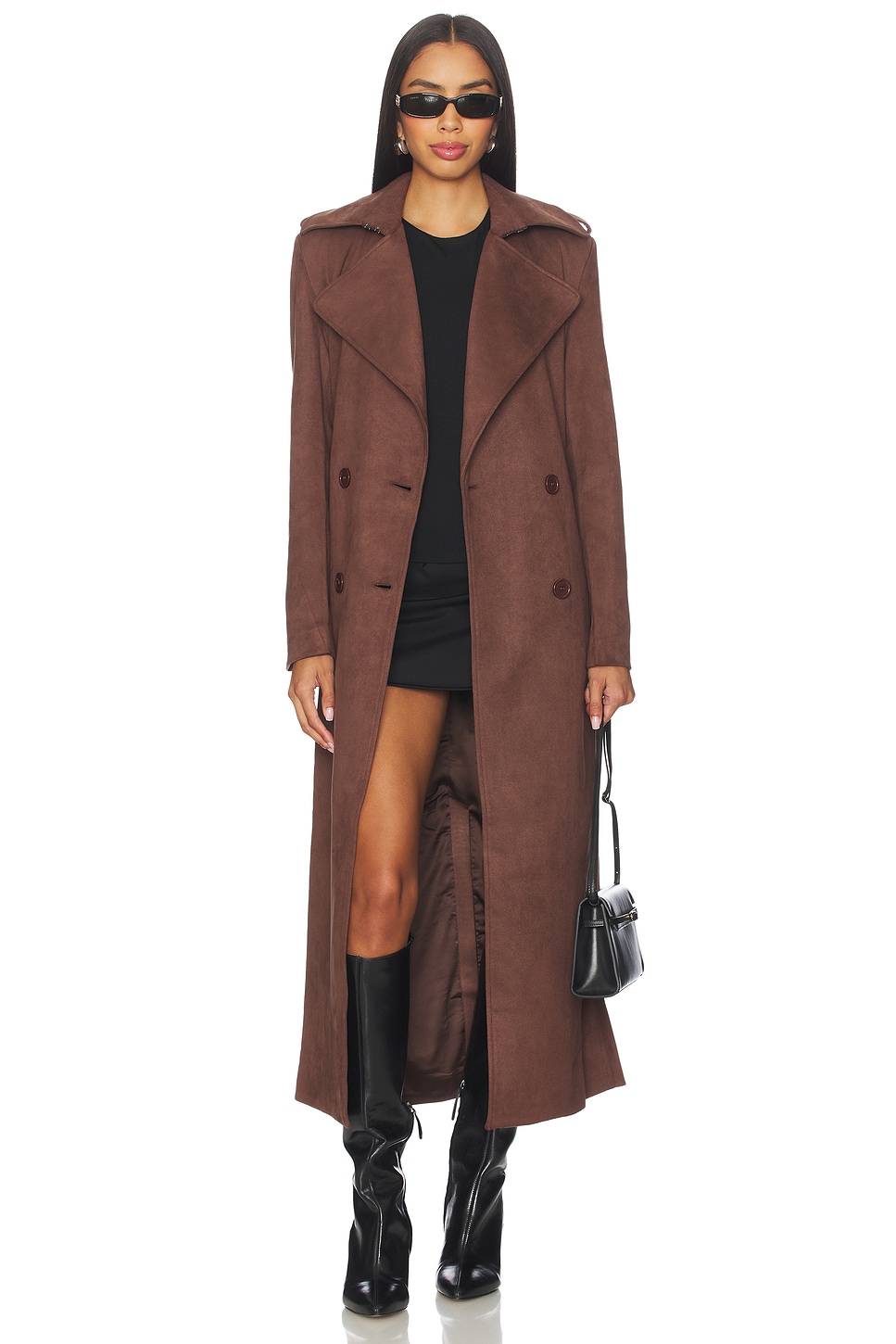 Kira Faux Suede Trench Coat