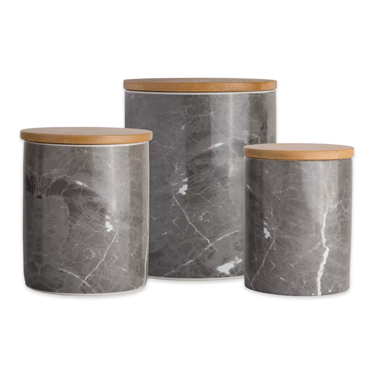 Design Imports Black Marble Ceramic Canister Set/3