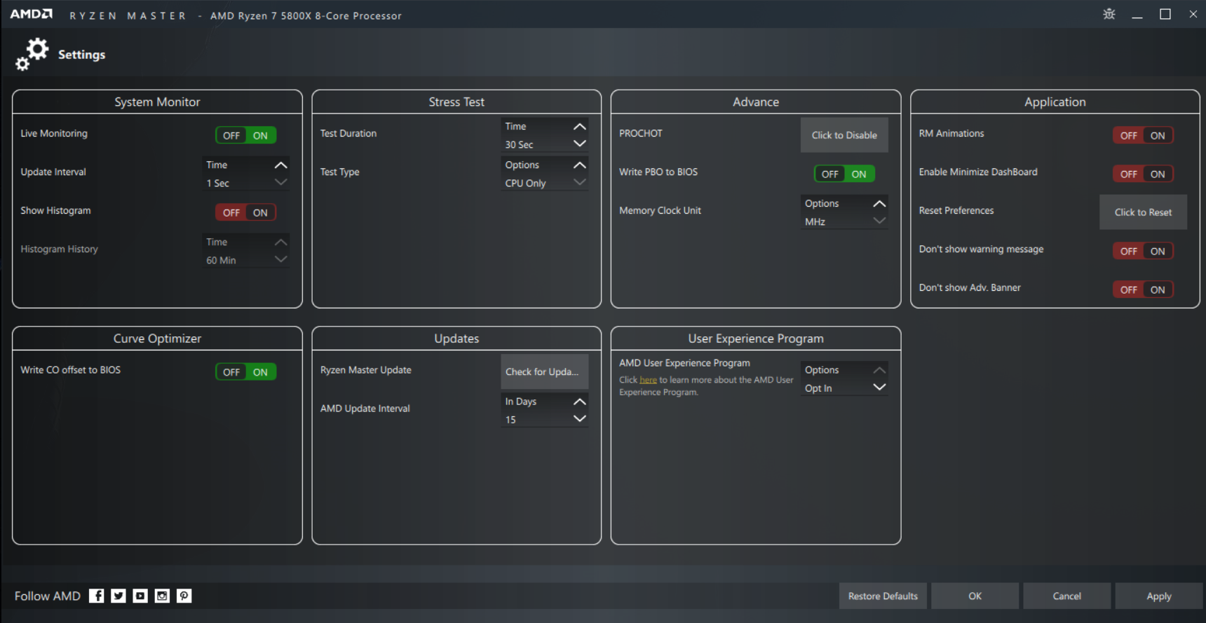 AMD Ryzen Master