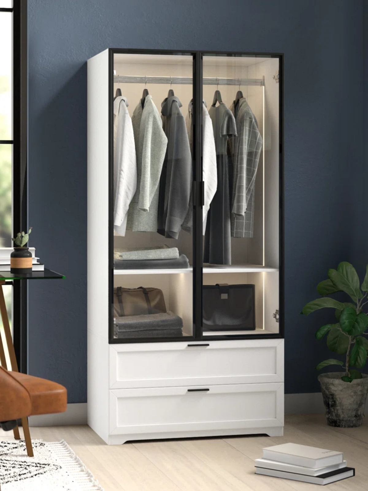 Wayfair.co.uk, Bubalo Armoire, Wardrobe With Human Body Sensor Light