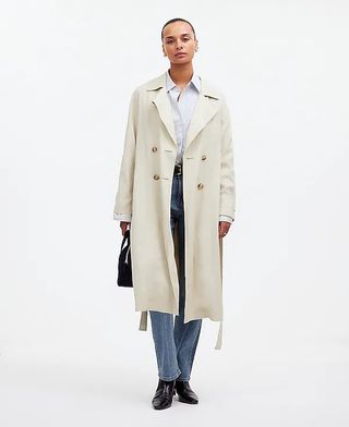 madewell, Belted Trench Coat in Drapey Twill