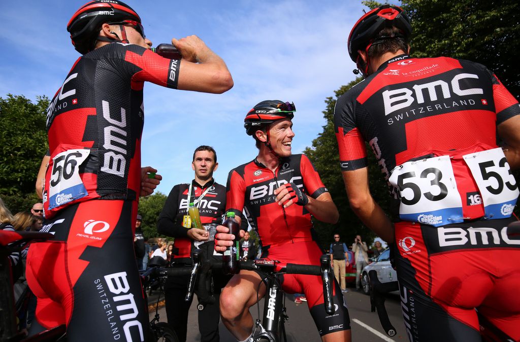 A happy BMC team after Dennis' win
